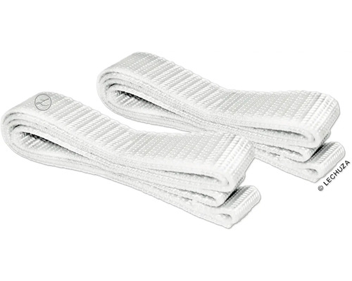 Dva biele textilné pásky pre kvetináče