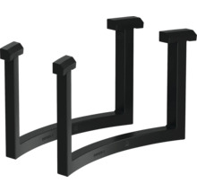 Dva čierne kovové regály na palivové drevo