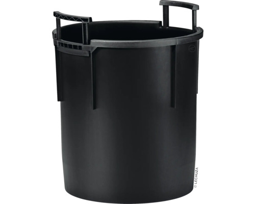 Čierny kvetináč s plastovými držadlami