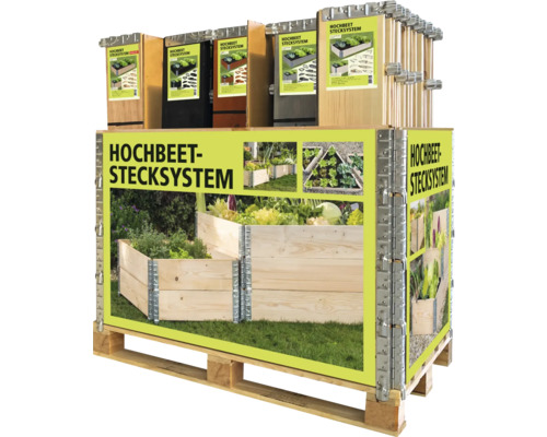 Vyvýšený záhonový systém na palete na prepravu
