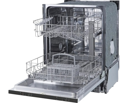 Otvorená umývačka riadu s dvoma košmi na riad