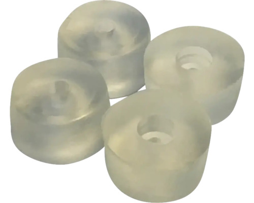 Štyri priehľadné plastové klzáky na nábytok