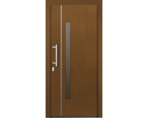 Drevené vchodové dvere s kľučkou a sklenenou výplňou