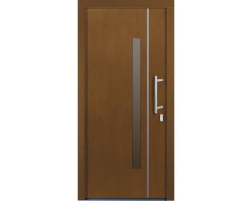 Vchodové dvere s kľučkou, úzkym okenným panelom a úzkou ozdobnou lištou