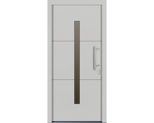 Vchodové dvere s kľučkou a pozdĺžnou sklenenou vložkou