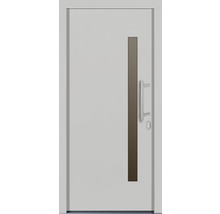 Moderné vchodové dvere so sklenenou vložkou a nerezovou kľučkou