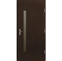 Hnedé dvere so sklenenou vložkou a kľučkou