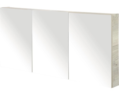 Zrkadlová skrinka bez osvetlenia Sanox 140 x 13 x 65 cm dub prírodný 3 dvierka Zrkadlová skrinka s tromi dvierkami do kúpeľne