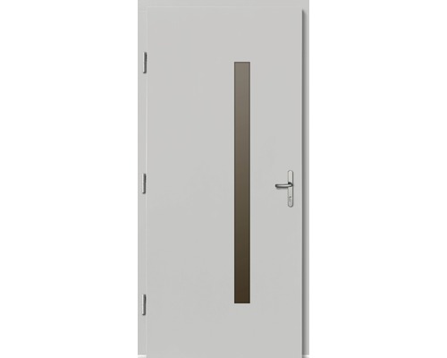 Vchodové dvere s úzkou sklenenou vložkou a kľučkou