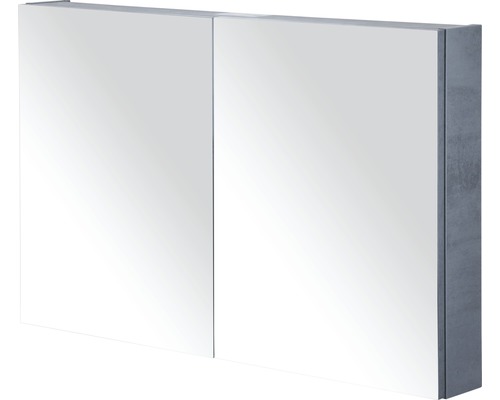 Zrkadlová skrinka Sanox 100 x 13 x 65 cm betón antracitovo sivá 2 dvierka