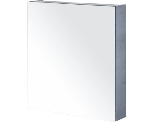 Zrkadlová skrinka Sanox 60 x 13 x 65 cm betón antracitovo sivá 1 dvierka obojstranne zrkadlové