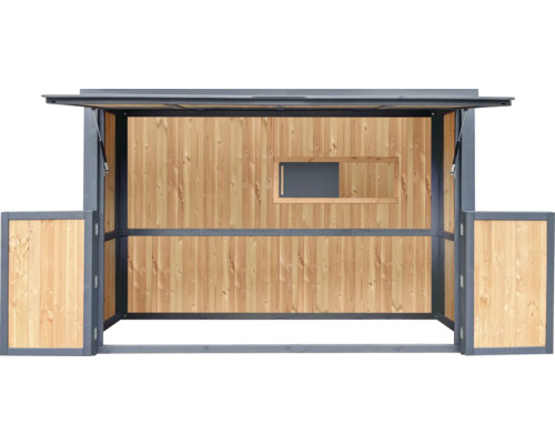 Záhradný bar z dreva s oknom a otváracou strechou