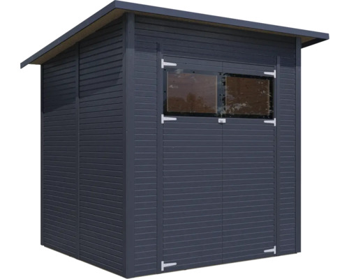 Záhradný domček s oknom a plochou strechou