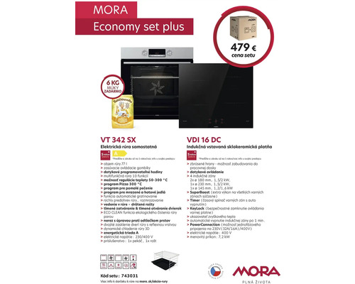 Mora Economy Set Plus s elektrickou rúrou a indukčnou varnou doskou