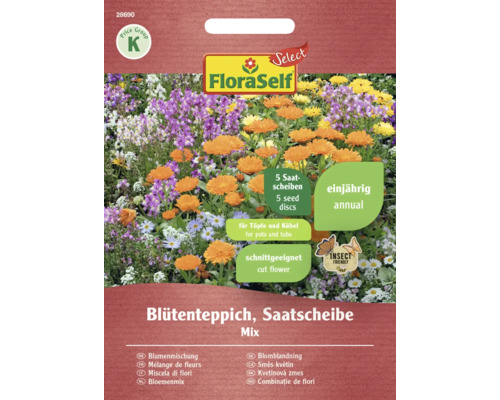 Semená kvetov zmes FloraSelf Select kvetinový koberec výsevný disk