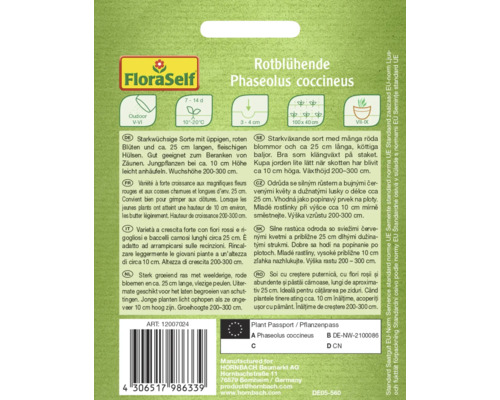 Semená pre červeno kvitnúce Phaseolus coccineus
