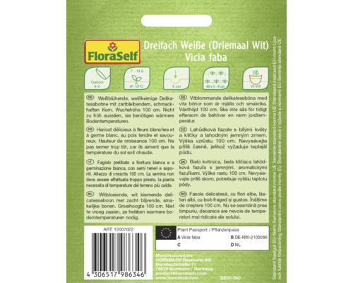 Balenie semien trojitých bielych bôbov