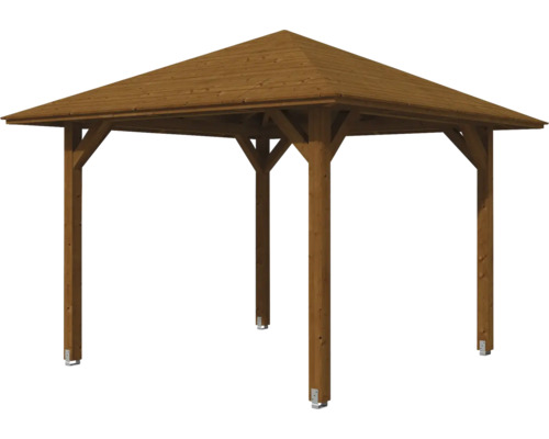 Drevený altánok so štvorcovou strechou do záhrady