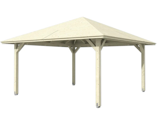 Drevený záhradný altánok s obdĺžnikovou strechou