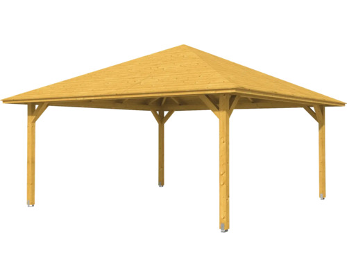 Drevený záhradný altánok so štvorcovým pôdorysom