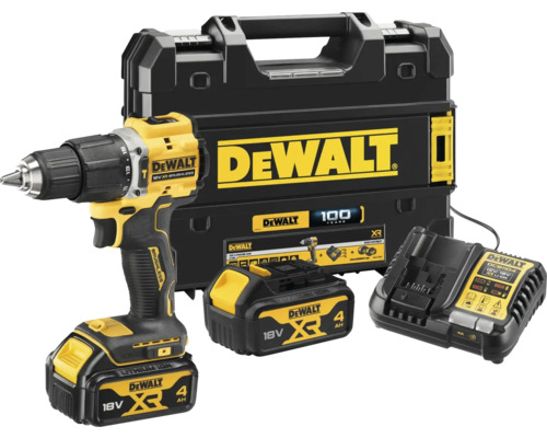 Aku vŕtací príklepový skrutkovač DeWalt DCD100YM2T-QW, XR 18 V, vrátane 2x aku 4,0 Ah, nabíjačky a kufra