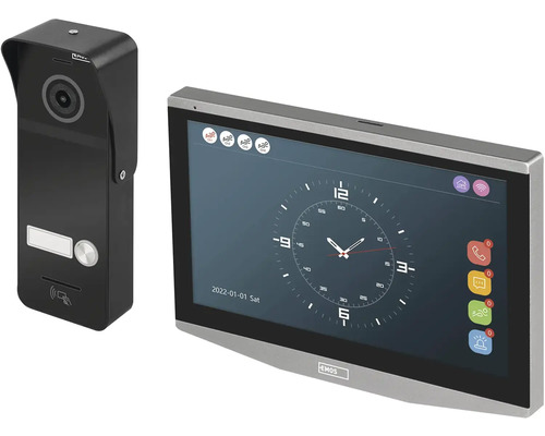 Dverový interkomový systém s vonkajšou stanicou a vnútornou stanicou s dotykovou obrazovkou