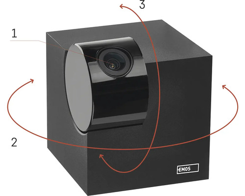 Bezpečnostná kamera s funkciou otáčania a logom EMOS