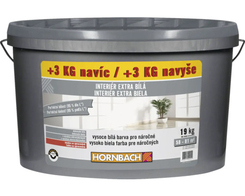 Farba na stenu Hornbach Interiér Extra Biela 12 l