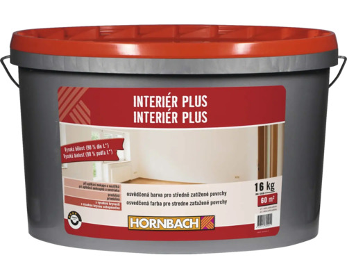 Farba na stenu Hornbach Interiér Plus 16 kg Vedro interiérovej farby Interiér Plus s obsahom 16 kilogramov