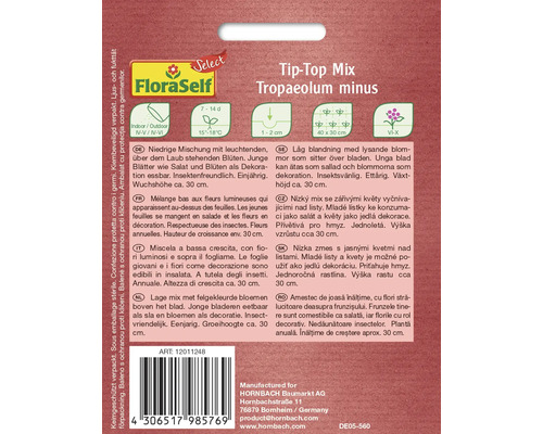 Balíček semien Tip-Top Mix Tropaeolum minus