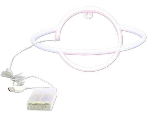 Neónová lampa Planet s boxom na batérie a USB pripojením