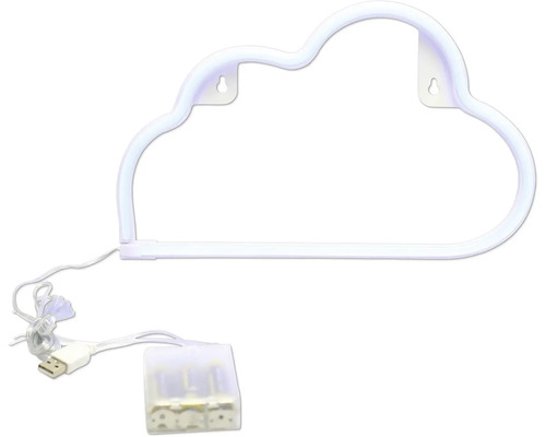 Neónová lampa v tvare oblaku s USB pripojením a puzdrom na batérie