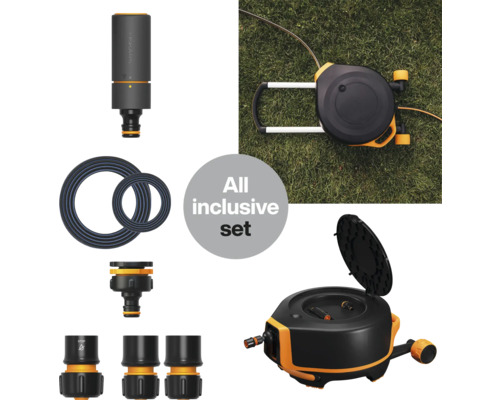 Fiskars box na záhradnú hadicu s ovládaním zavlažovania a príslušenstvom