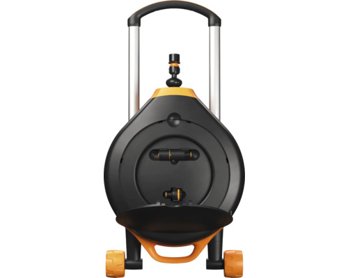 Záhradný hadicový vozík s kolieskami a rukoväťou