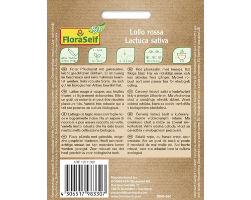 Balenie semien FloraSelf Lollo rossa Lactuca sativa