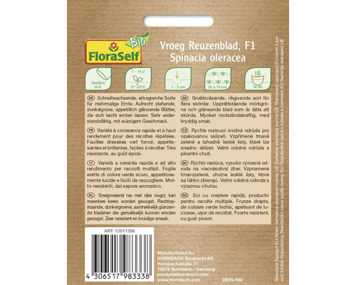 Balíček semien špenátu Reuzenblad, vhodné na vonkajšie pestovanie
