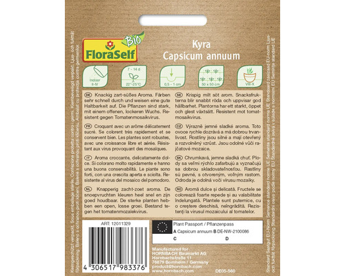 Popis rastliny Paprika Capsicum annuum ''Kyra''