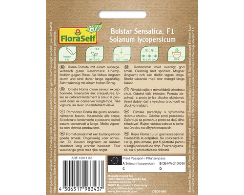 Logo FloraSelf, Bolstar Sensatica F1 Solanum lycopersicum