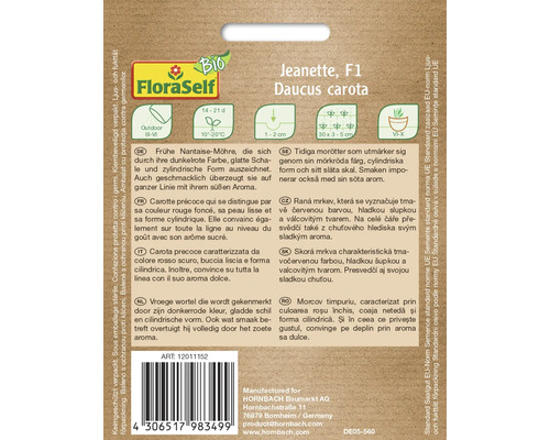 Balenie semien karotky Jeanette F1