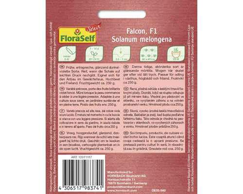 Semená baklažánu Falcon F1 odrody Solanum melongena od FloraSelf