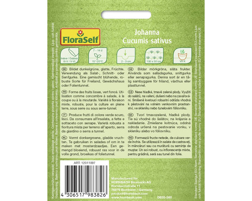 Semená uhorky Johanna druhu Cucumis sativus