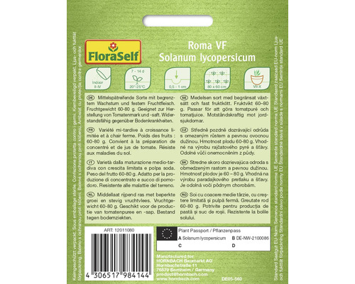 Balenie semien paradajok FloraSelf Roma VF