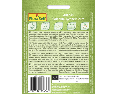 Balenie semien Ananas Solanum lycopersicum