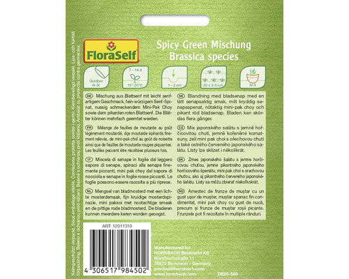 FloraSelf Spicy Green Zmes Brassica species