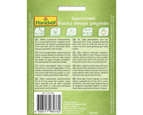 Balenie semien obrovského kalerábu FloraSelf Superschmelz