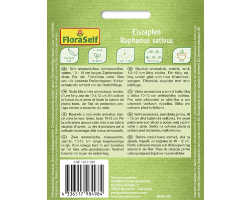 Balenie semien reďkovky Eiszapfen Raphanus sativus