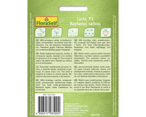 Balenie semien reďkovky odrody Lucia F1