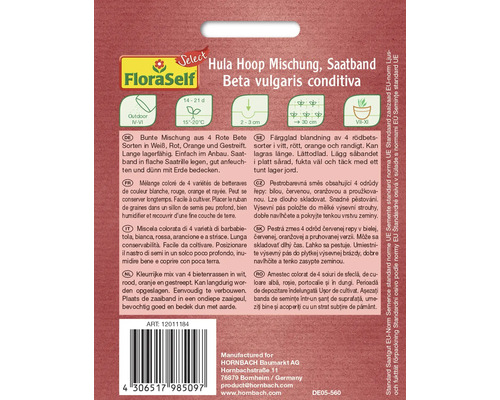 FloraSelf Hula Hoop zmes osiva s rôznymi odrodami červenej repy