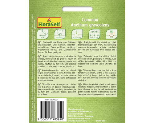 Balenie semien záhradného kôpru