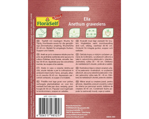 Balíček semien kôpru FloraSelf Ella